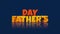 Cartoon Fathers Day text on blue gradient