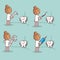 Cartoon fear tooth with dentist