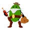 Cartoon feijoa tropical fruit cowboy, robber