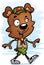 Cartoon Female Bear Scout Walking