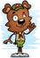 Cartoon Female Bear Scout Waving