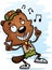 Cartoon Female Beaver Scout Dancing