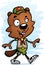 Cartoon Female Beaver Scout Walking