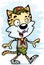 Cartoon Female Bobcat Scout Walking