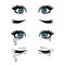 Cartoon female eyes