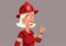 Cartoon Female Firefighter with Thumbs Up Making Ok Gesture