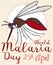 Cartoon Female Mosquito Design for World Malaria Day, Vector Illustration