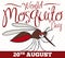 Cartoon Female Mosquito Saluting at You for World Mosquito Day, Vector Illustration