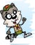 Cartoon Female Raccoon Scout Running