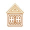 Cartoon Festive Gingerbread House on a White Background. Vector