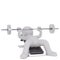 Cartoon Figure Lifting Barbell Weight on Bench