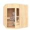 Cartoon Figure Sitting Comfortably In Wooden Sauna