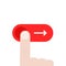 cartoon finger like red slider button