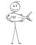 Cartoon of Fisherman Holding a Catch Fish