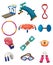 Cartoon Fitness Equipment icons