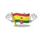 Cartoon flag ghana with in isolated tongue out