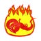 cartoon flaming dragon