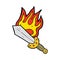 cartoon flaming sword