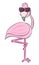 Cartoon flamingo with sunglasses