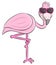 Cartoon flamingo with sunglasses