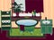 Cartoon Flat bathroom interior vector illustration