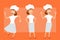 Cartoon flat chef cook woman character vector set