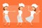 Cartoon flat chef cook woman character vector set