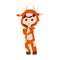 Cartoon flat child in a bull costume. Ð¡ute little baby