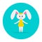 Cartoon flat cute smilling bunny. Design for easter.