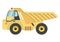 Cartoon flat dump truck.vector auto heavy vehicle illustration.car icon isolated