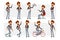 Cartoon flat funny bearded man character set