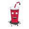 Cartoon flat soda drink cup character icon vector illustration isolated