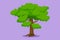 Cartoon flat style drawing green tree fertile isolated on blue background, trees for beautiful gardens forest. Ecology sapling