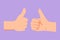 Cartoon flat style drawing hand showing two thumbs up gesture. Agreement sign or symbol for education. Approval of collaboration.