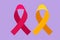 Cartoon flat style drawing lymphoma and breast cancer AIDS ribbon campaigns. Awareness ribbon. Support and solidarity concept.