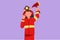 Cartoon flat style drawing male firefighters in complete uniform holding glass breaking axe with celebrate gesture prepare to put