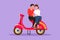 Cartoon flat style drawing riders couple trip travel relax. Romantic couple honeymoon moments sitting and talking on motorcycle.