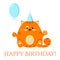 Cartoon flat style vector character happy birtday clip art illustration