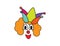 Cartoon flat vector clown face