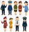 Cartoon flight attendant/pilot icon