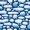 Cartoon floating ice seamless pattern. Frozen arctic blocks of ice, icebergs pieces and glaciers. Blue ice crystals floating in