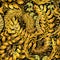 Cartoon Floral Gold Wreathes Seamless Pattern