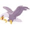 Cartoon flying predatory eagle bird