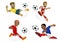 Cartoon Football player soccer collection