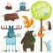 Cartoon Forest Animals Set