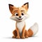 Cartoon Fox 3d Render Photorealistic Pixar-style Character With Wide Eyes And Smiling