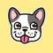 Cartoon French Bulldog face