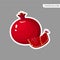 Cartoon fresh pomegranate isolated sticker