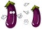 Cartoon fresh purple eggplant vegetable