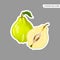 Cartoon fresh quince fruit isolated sticker